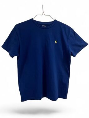 Polo by Ralph Lauren Short Sleeve Crew Tee in Deep Blue with Yellow Pony